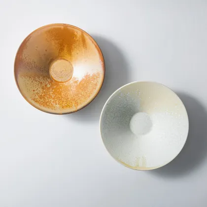Luxury Reactive Amber Glaze Porcelain Dinnerware for Fine Dining