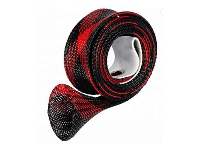 Expandable Braided Fishing Rod Sleeve with Pole