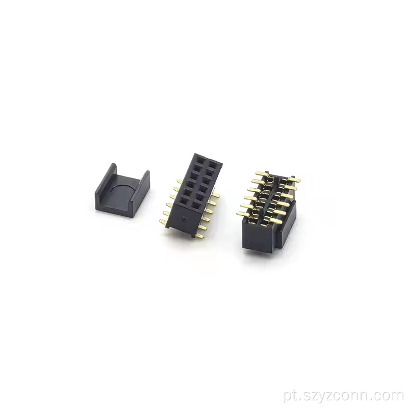 Conector de cabeçalho fêmea de passo de 1,27 mm 12P