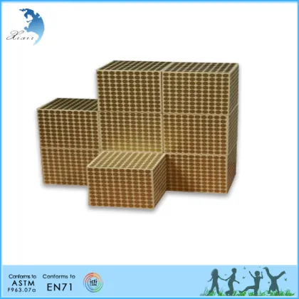 School children student wooden cube Mathematics teaching aids
