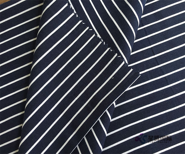 White Stripe Printed 100% Rayon Fabric