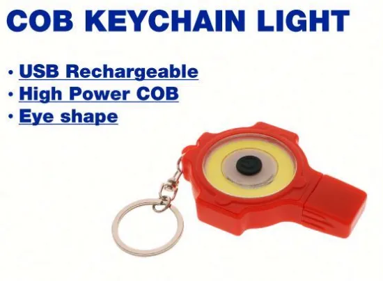 new cross USB charging keychain 40LM high power premium rechargeable cob keychain led light