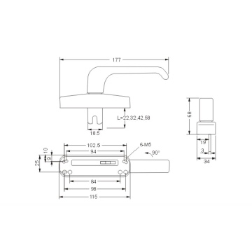 Multi-point lockable handle series crank