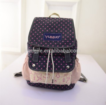 New cute teenager girls backpack canvas student school bag for whosale