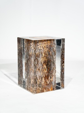 Square Tree Trunk Stool Crystal Transparent Sitting
