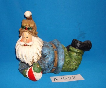 Resin Laying Santa Claus for Christmas Decoration