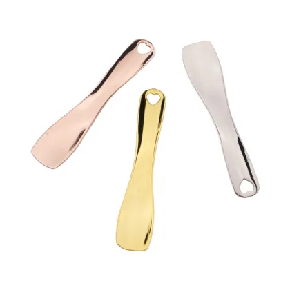 Wholesale Luxury Mini Gold Zinc Alloy Facial Cream Spoon Metal Cosmetics Spatula