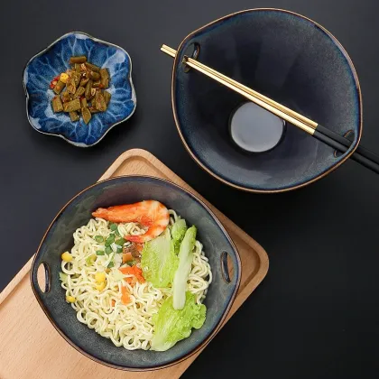 Beautiful Design Large Ramen Porcelain Bucket Instant Noodle Bowl