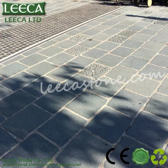 Black granite paving stone