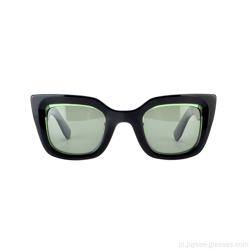 Promoção de alta qualidade Acetato de tartaruga preta Rim Full Fashion Ladies Sunglasses