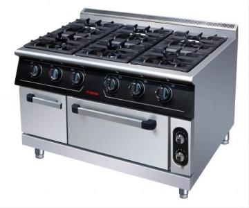 6 Burner Gas Stove with Oven - Commercial Restaurant Kitchen Equipment