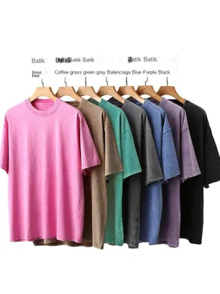 American Vintage Style Heavy Cotton T-Shirt with Snowflake Design