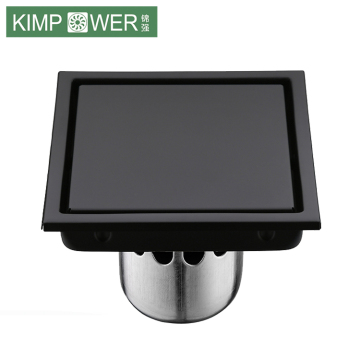 black stainless steel square floor drain