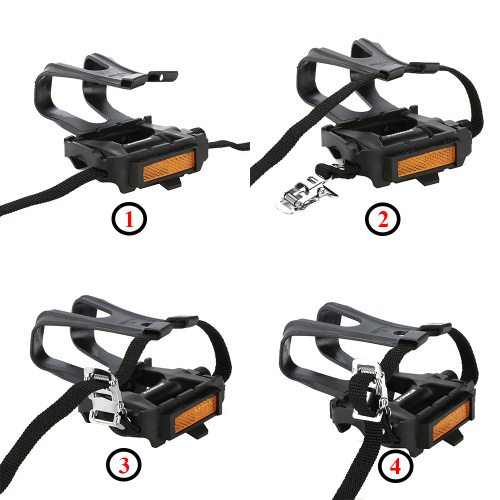 ZONKIE Bike Pedals with Toe Clip and Strap