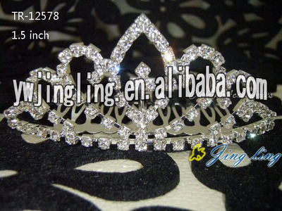Gold Plated Crystal Wedding Tiara Crown