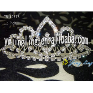 Gold Plated Crystal Wedding Tiara Crown