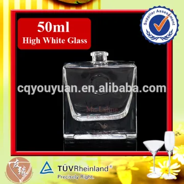 Unique design 50ml small square glass perfume bottle