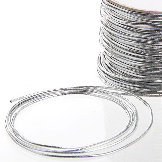 Silver metallic cord for packaging