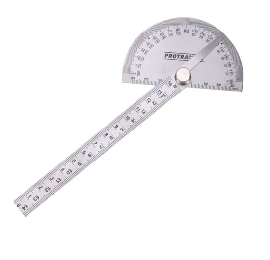 180 Degree Construction Engineer's Tool: Protractor, Round Head Rotary Angle Ruler, and Angle Finder for Precision Measurement