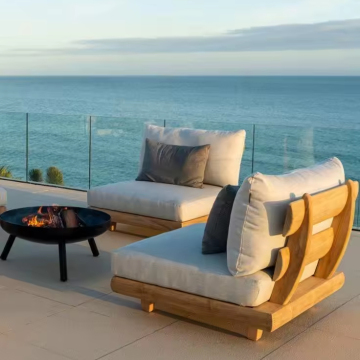 Modern Waterproof Teak Wood Outdoor Sofa for Living Room and Garden