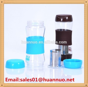 High quality 500ml clear plastic tea infuser bottle