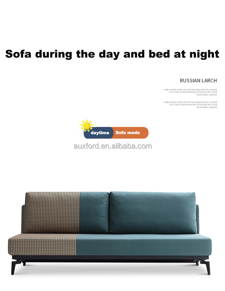 Sofá da sala de estar moderna três assentos Smart Live 2 em 1 Futon Dobing Sofá de sofá -cama conversível