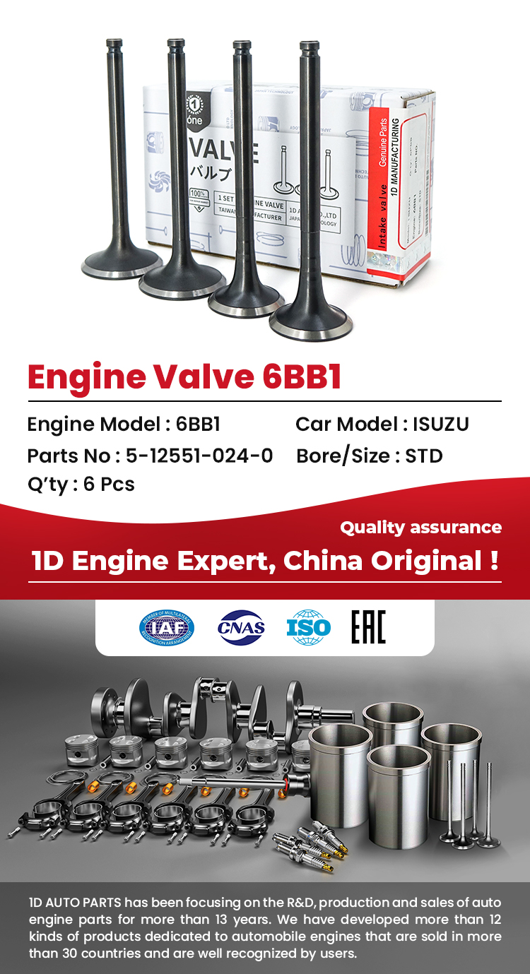 ISUZU 6BB1 Engine Valves 