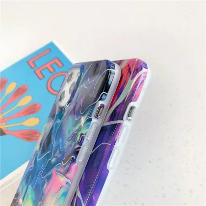 Luxury Electroplate Gradient Soft IMD Coque Phone Case for iPhone 15 Pro Max 13 12 11 Pro Max 14 Pro Max