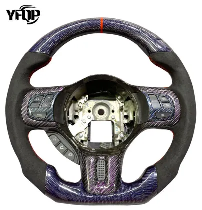 Black Carbon Fiber Leather Steering Wheel for Mitsubishi Evo10