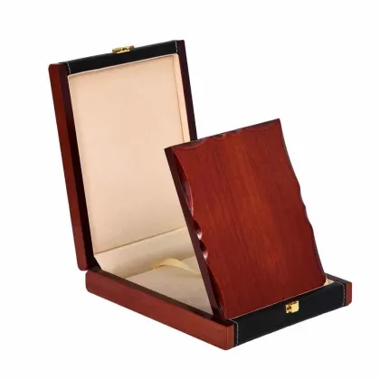 Leather laser wood trophy