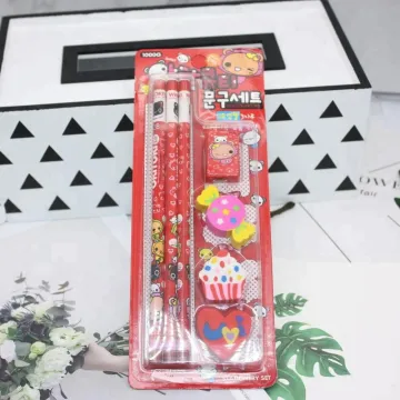 Complete Stationery Set: 6-Piece Pencil and Eraser Pack - Your Ultimate Writing Tool Collection
