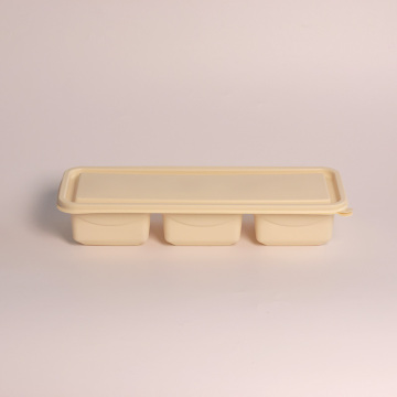 Korean Degradable 3 Compartment Take-Out Container for Fat Reduction Meals