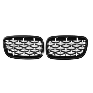Black Chrome Front Kidney Grill for BMW X5/X6 E70/E71 07-13 Diamond Grille