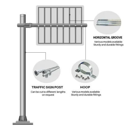 Factory Direct Chinese T-Shape Multifunctional 6 Meter Traffic Sign Pole
