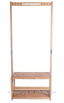 Bamboo clothes hanger shoe rack