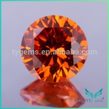 Wholesale Loose Gemstones Orange Round CZ Gems