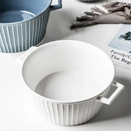 Nordic Style New Bone China Porcelain Tureen with Glass Lid - Wholesale