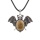 Picture Jasper 13X18mm Cabs Antique Silver Alloy Antique Silver Alloy Bat Pendant Necklace 45cm Black Cord