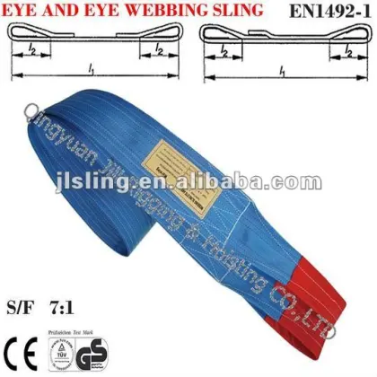 Blue high strength eye to eye lifting webbing sling