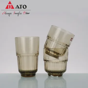 Classic Glass Coffee Cup Flat amber Latte Cup