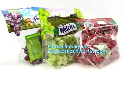 Reclosable Fresh Fruit Cucumber Packaging Bag with Air Hole, Fruit Protect Peach Bag/kiwi Fruit Bag, fresh fruit bag with slider