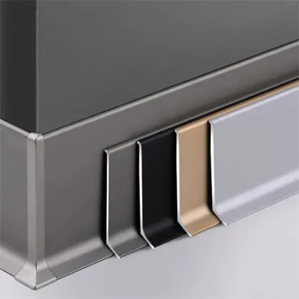 Aluminum transition profiles for wall-to-floor junctions