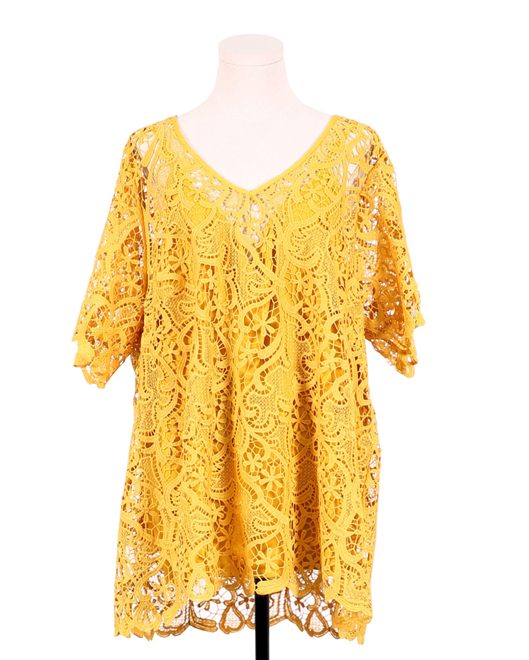 Plus size Embroidery Short Sleeve Blouse