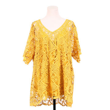 Plus size Embroidery Short Sleeve Blouse