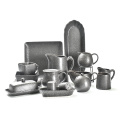 Amazon Ceramic Dinner Placas Matte Black Dinnerware
