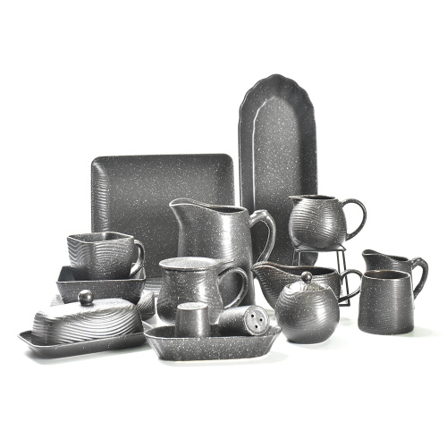 Amazon Ceramic Dinner Set Plates Matte Black Nower Bell