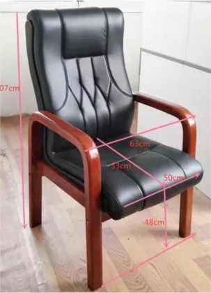 Oak Wood Chair Leather Executive Chair Solid Wood Office Chair