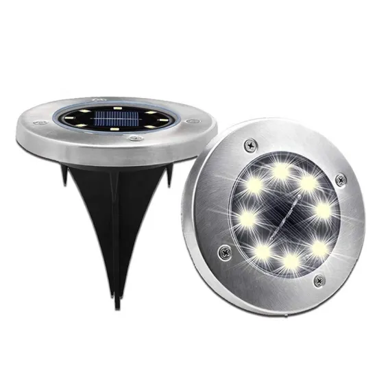 Brightenlux Smart Solar Disk Lawn Light: 8 LED Outdoor Garden Light with Stainless Steel Design