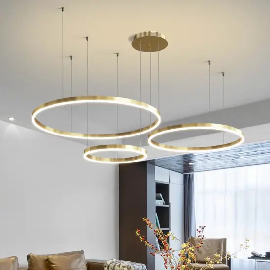 Gold Circle Rings Modern Luxury Pendant Light for Hotel, Villa, and Home Decoration: Model LD0004