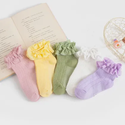 Children's Lace Socks - Spring and Autumn Solid Color Baby Princess Socks